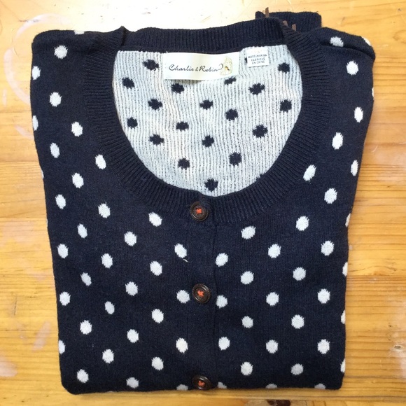 Charlie & Robin Polka Dot Cardigan with Birds - Picture 2 of 11
